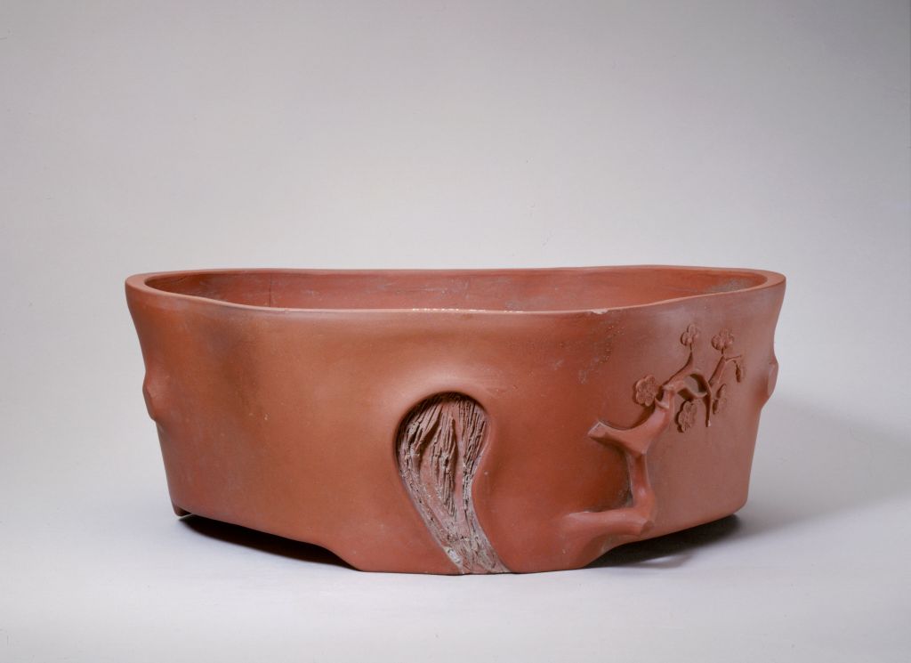 图片[1]-Yixing kiln purple sand tree root plum flowerpot-China Archive